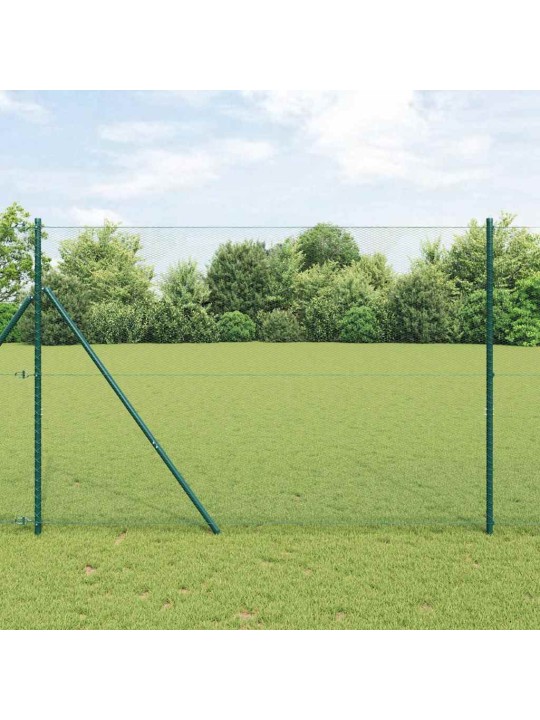 Aed koos postidega roheline 1.6 x 10 m pvc kaetud teras