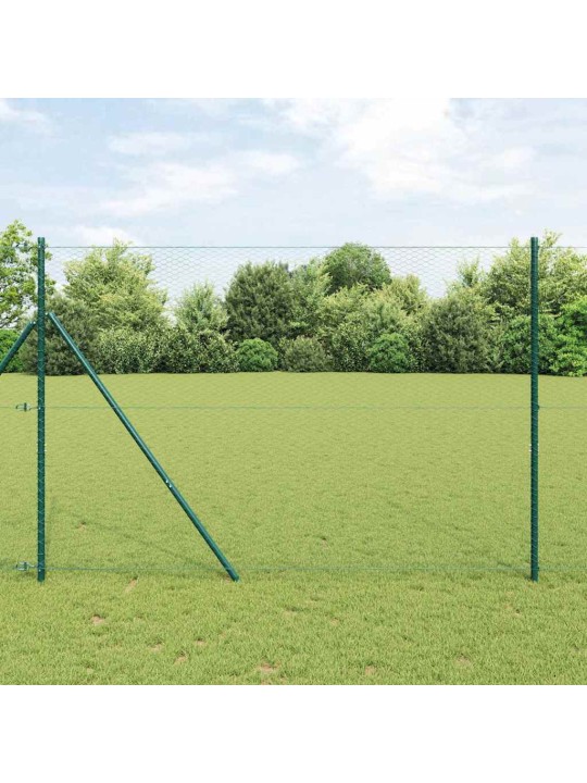 Aed koos postidega roheline 1.6 x 10 m pvc kaetud teras