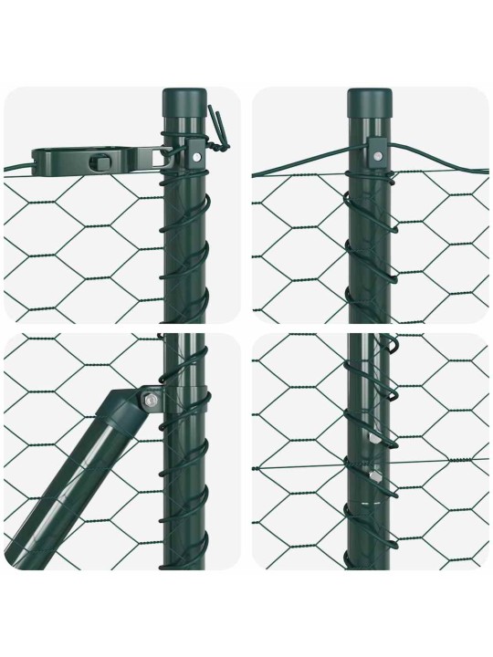 Aed koos postidega roheline 1 x 25 m pvc kaetud teras