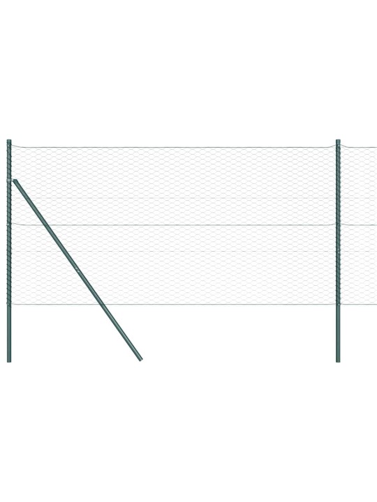 Aed koos postidega roheline 1 x 25 m pvc kaetud teras