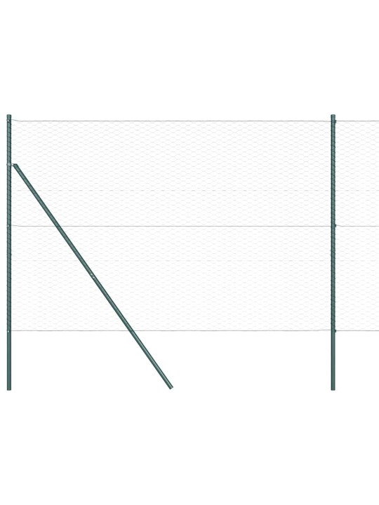 Aed koos postidega roheline 1.5 x 25 m pvc kaetud teras