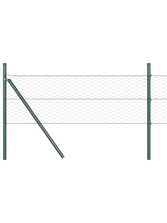 Aed koos postidega roheline 0.4 x 50 m pvc kaetud teras