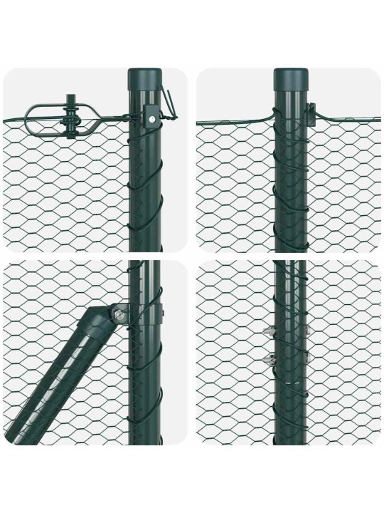 Aed koos postidega roheline 1 x 50 m pvc kaetud teras