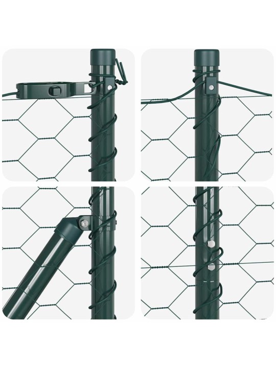 Aed koos postidega roheline 1 x 50 m pvc kaetud teras