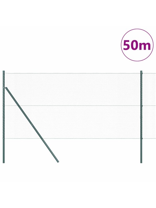 Aed koos postidega roheline 1.2 x 50 m pvc kaetud teras