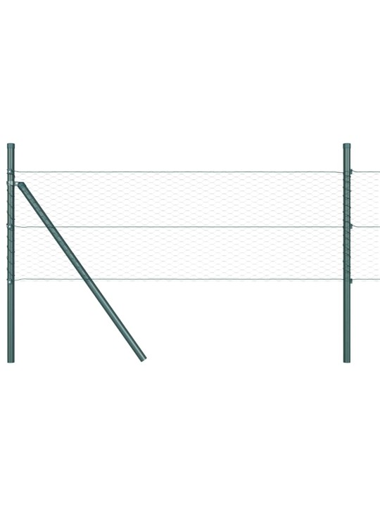 Aed koos postidega roheline 0.5 x 100 m pvc kaetud teras