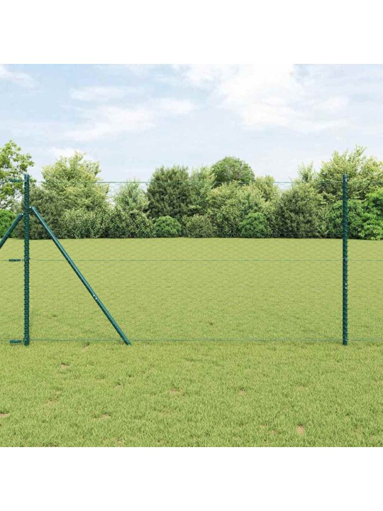 Aed koos postidega roheline 1 x 100 m pvc kaetud teras