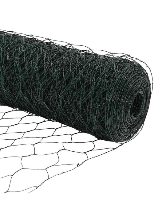 Aed koos postidega roheline 1 x 100 m pvc kaetud teras