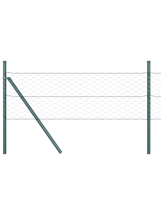 Aed koos postidega roheline 1 x 100 m pvc kaetud teras
