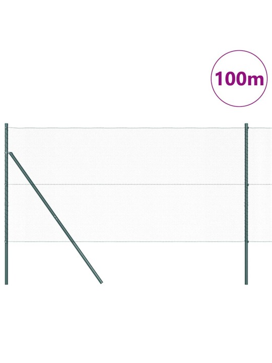Aed koos postidega roheline 1.2 x 100 m pvc kaetud teras