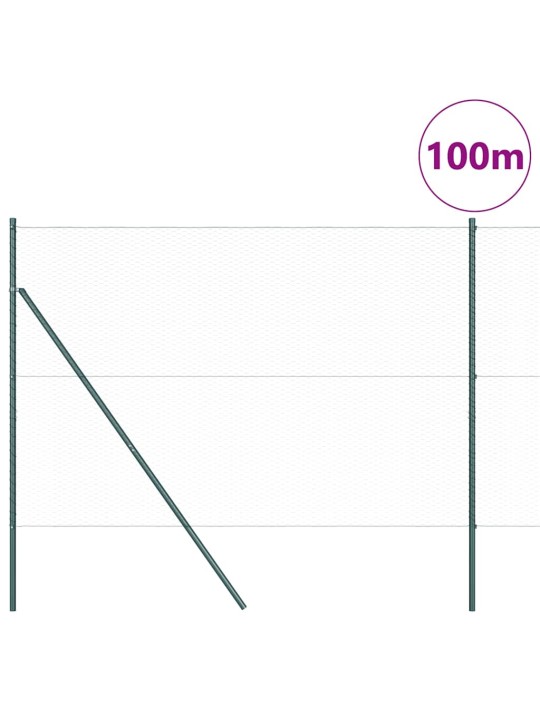Aed koos postidega roheline 1.6 x 100 m pvc kaetud teras