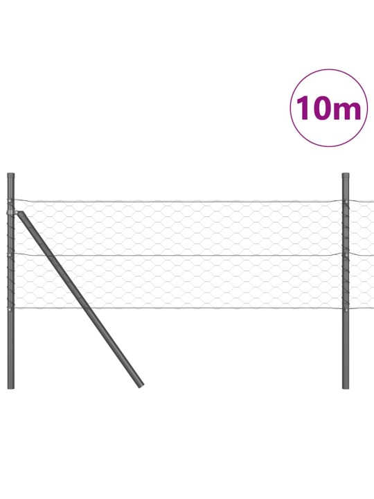 Aed koos postidega hall 0.5 x 10 m pvc kaetud teras