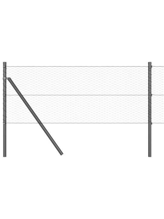 Aed koos postidega hall 0.6 x 10 m pvc kaetud teras