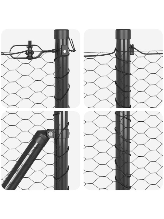 Aed koos postidega hall 0.5 x 25 m pvc kaetud teras