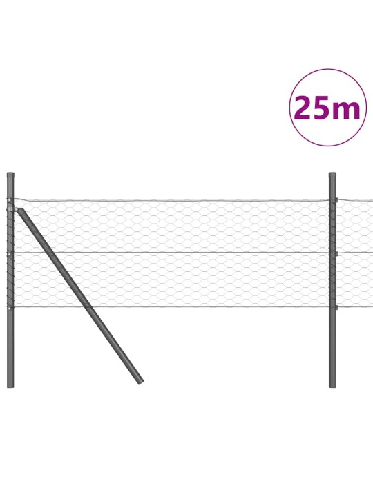 Aed koos postidega hall 0.5 x 25 m pvc kaetud teras