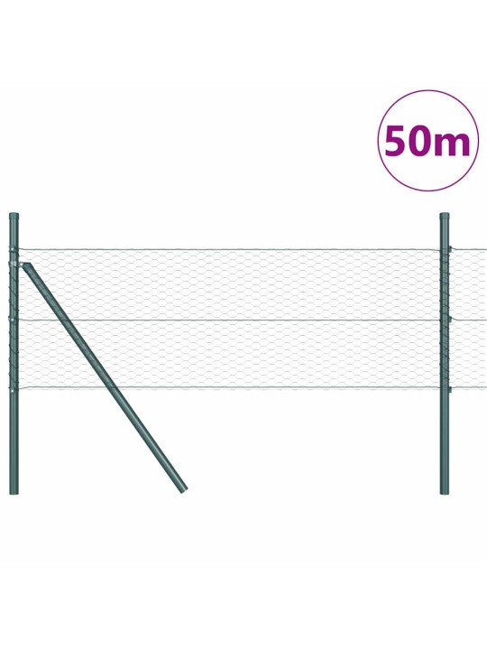 Aed koos postidega hall 0.5 x 50 m pvc kaetud teras