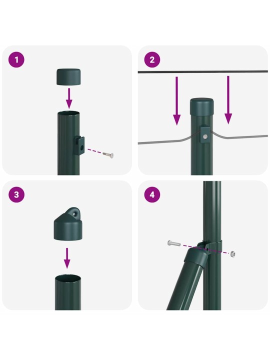 Aed koos postidega hall 0.5 x 50 m pvc kaetud teras