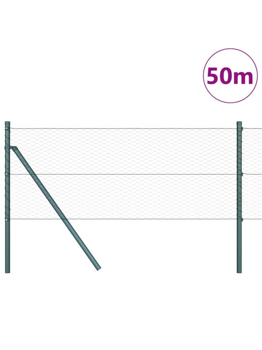 Aed koos postidega hall 0.6 x 50 m pvc kaetud teras