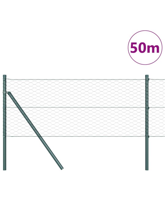 Aed koos postidega hall 0.6 x 50 m pvc kaetud teras