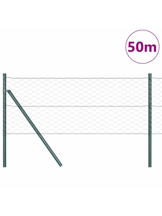 Aed koos postidega hall 0.6 x 50 m pvc kaetud teras