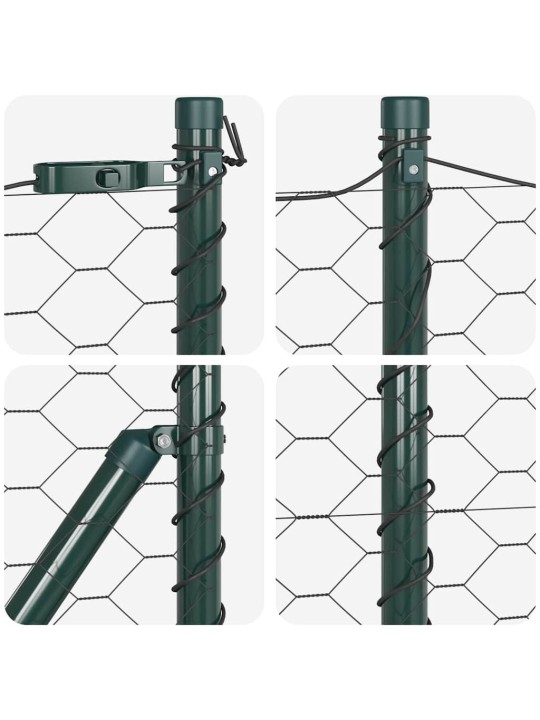 Aed koos postidega hall 0.5 x 100 m pvc kaetud teras