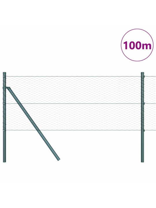 Aed koos postidega hall 0.6 x 100 m pvc kaetud teras