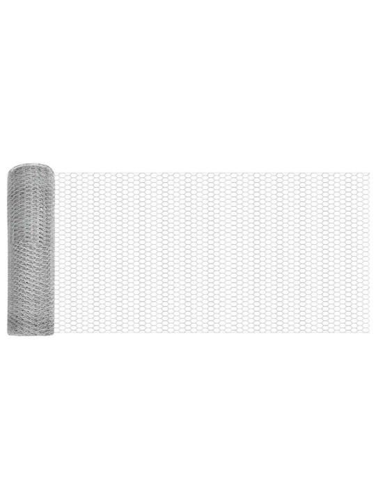 Aed koos postidega hõbedane 0.4 x 10 m pvc kaetud teras