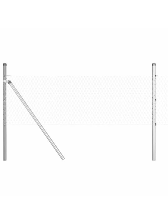 Aed koos postidega hõbedane 0.4 x 10 m pvc kaetud teras