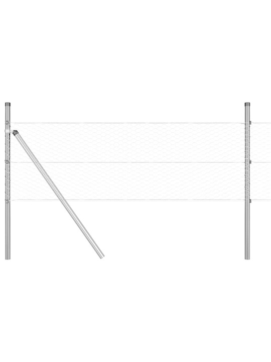 Aed koos postidega hõbedane 0.4 x 10 m pvc kaetud teras