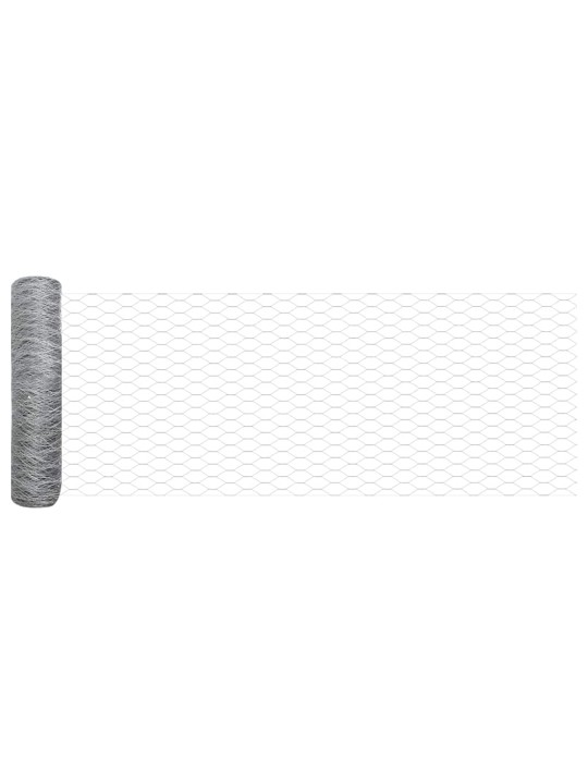 Aed koos postidega hõbedane 0.4 x 10 m pvc kaetud teras