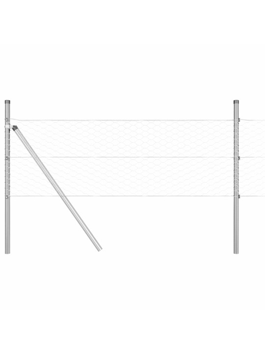 Aed koos postidega hõbedane 0.4 x 10 m pvc kaetud teras