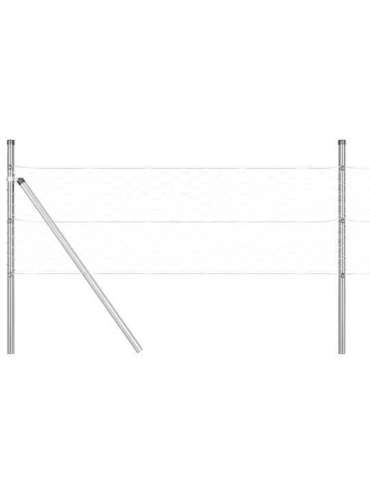 Aed koos postidega hõbedane 0.4 x 10 m pvc kaetud teras
