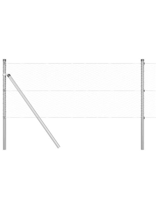 Aed koos postidega hõbedane 0.6 x 10 m pvc kaetud teras
