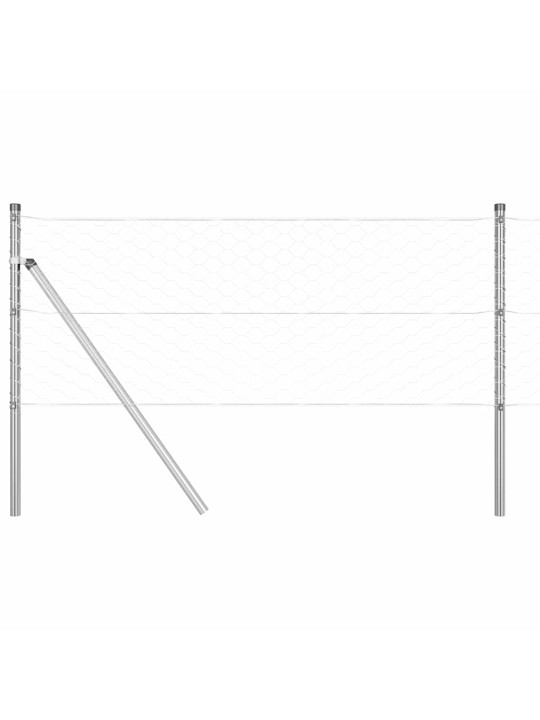 Aed koos postidega hõbedane 0.6 x 10 m pvc kaetud teras