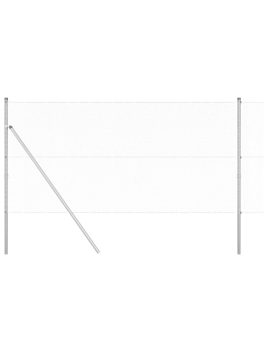 Aed koos postidega hõbedane 1 x 10 m pvc kaetud teras