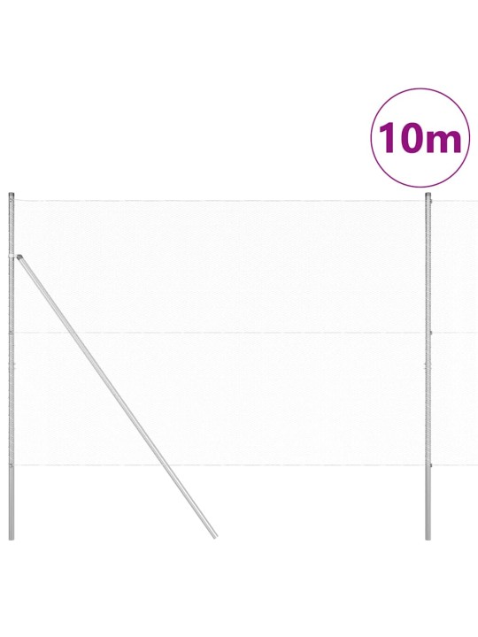 Aed koos postidega hõbedane 1.5 x 10 m pvc kaetud teras