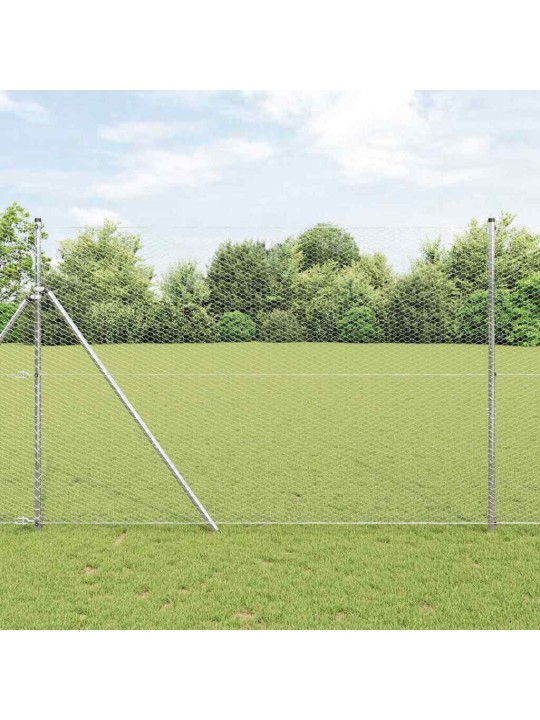 Aed koos postidega hõbedane 1.5 x 10 m pvc kaetud teras