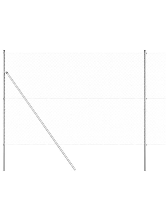 Aed koos postidega hõbedane 1.5 x 10 m pvc kaetud teras