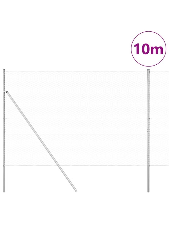 Aed koos postidega hõbedane 1.5 x 10 m pvc kaetud teras