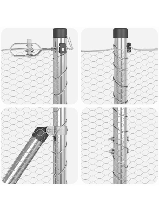 Aed koos postidega hõbedane 1 x 25 m pvc kaetud teras