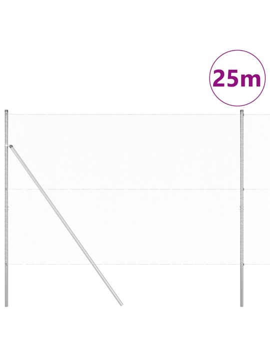 Aed koos postidega hõbedane 1.5 x 25 m pvc kaetud teras