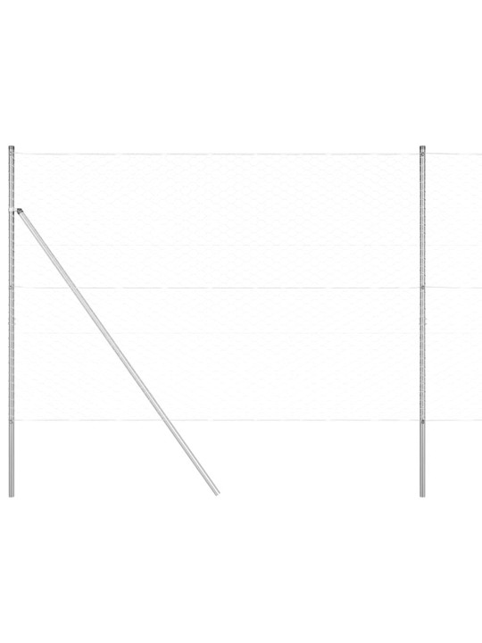 Aed koos postidega hõbedane 1.6 x 100 m pvc kaetud teras