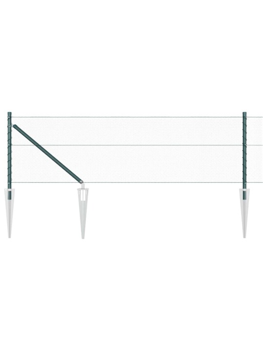 Aed koos postidega roheline 0.6 x 10 m pvc kaetud teras