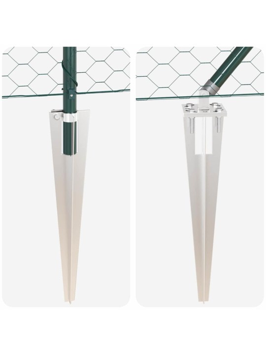 Aed koos postidega roheline 1.2 x 10 m pvc kaetud teras