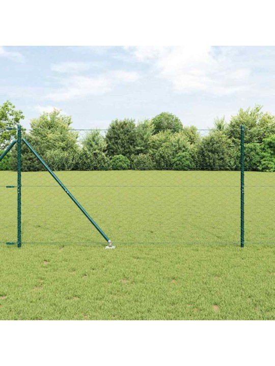 Aed koos postidega roheline 1.2 x 10 m pvc kaetud teras