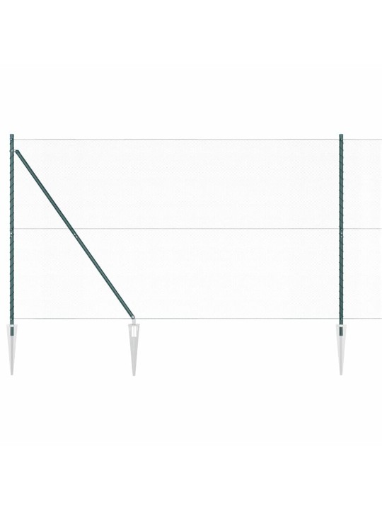 Aed koos postidega roheline 1.5 x 10 m pvc kaetud teras