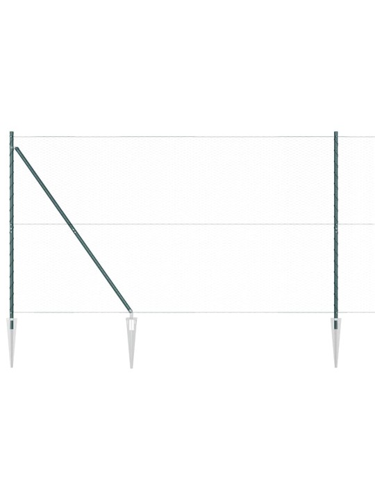 Aed koos postidega roheline 1.5 x 10 m pvc kaetud teras