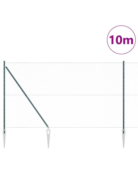 Aed koos postidega roheline 1.5 x 10 m pvc kaetud teras