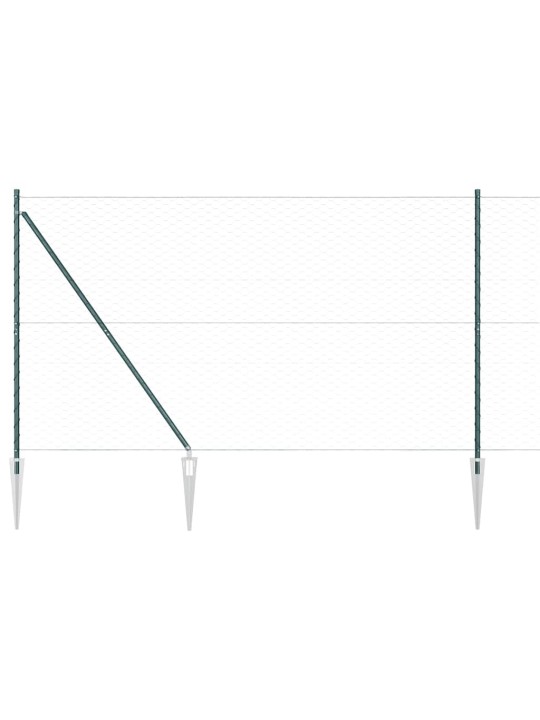 Aed koos postidega roheline 1.5 x 10 m pvc kaetud teras