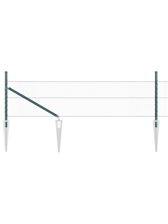Aed koos postidega roheline 0.4 x 25 m pvc kaetud teras